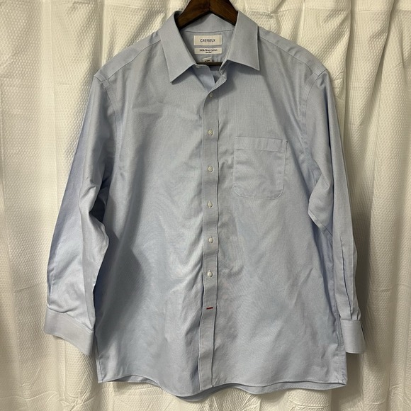 Daniel Cremieux Other - Cremieux Mens Large Long Sleeve Button Up Down Dress Shirt Blue Pima Cotton 17.5